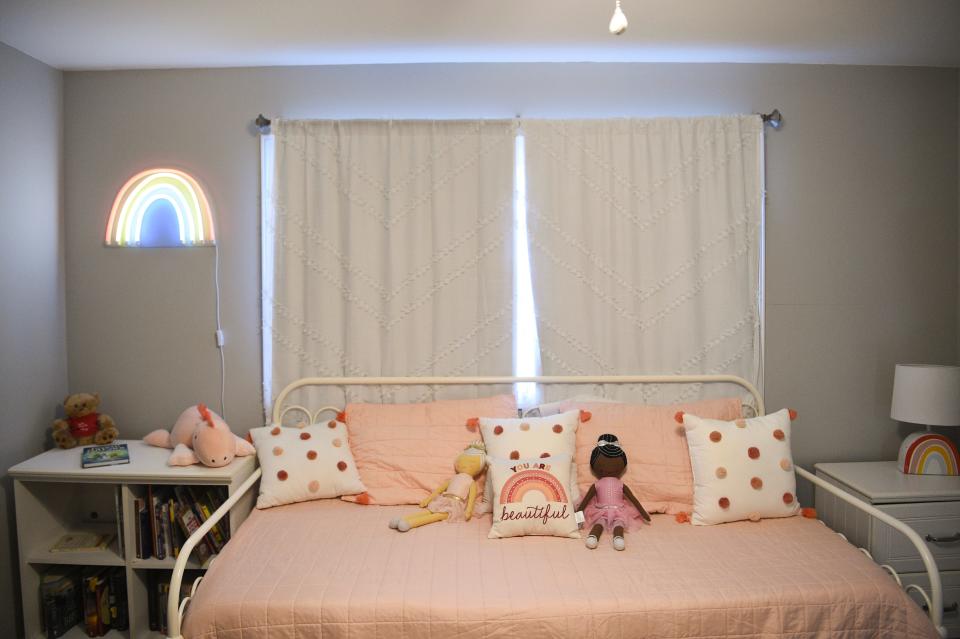 A bedroom is seen in the Isaiah 117 house In Elizabethton, Tenn., Thursday, Oct. 12, 2023. Isaiah 117 House provides a welcoming place for children removed from their homes by the Department of Children's Services, but who are still waiting to be placed in foster care.