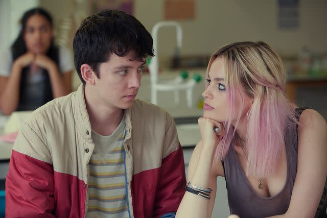 <p>Courtesy of Netflix</p> Asa Butterfield as Otis and Emma Mackey as Maeve in 'Sex Education.'