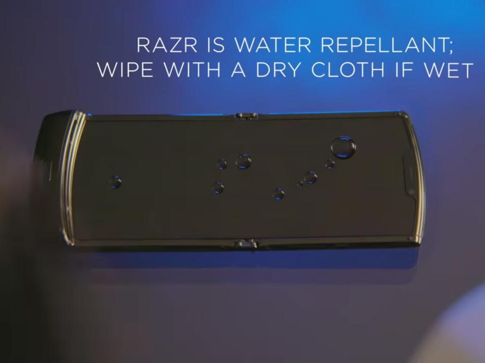 moto razr care water repellent