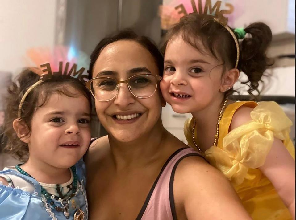 Sharon Aloni-Cunio with her daughters Yuli and Emma Cunio (Reuters)