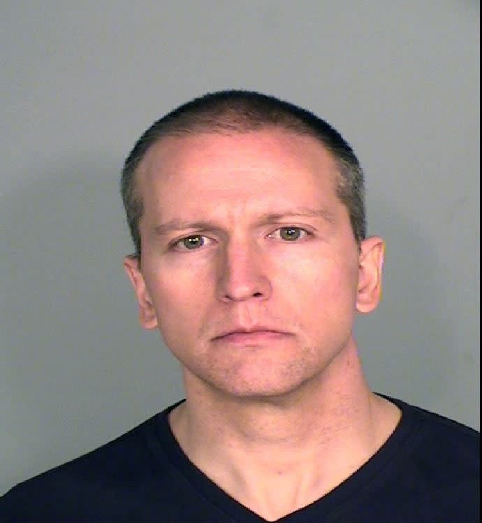 UNSPECIFIED LOCATION AND DATE: (EDITORS NOTE: Best quality available) In this handout provided by Ramsey County Sheriff’s Office, former Minneapolis police officer Derek Chauvin poses for a mugshot after being charged in the death of George Floyd . Bail for Chauvin, who is charged with third-degree murder and manslaughter, is set at $500,000. The death sparked riots and protests in cities throughout the country after Floyd, a black man, was killed in police custody in Minneapolis on May 25. 