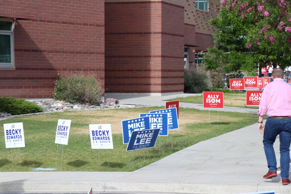 The candidates for the Republican Senate primary gathered at the Draper Park Middle School on  June 1, 2022, to participate in a GOP-sponsored debate.