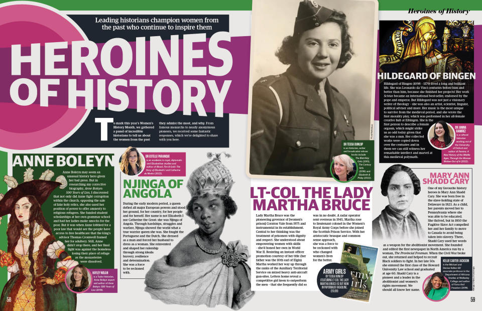 Heroines of History feature spread, All About History 127