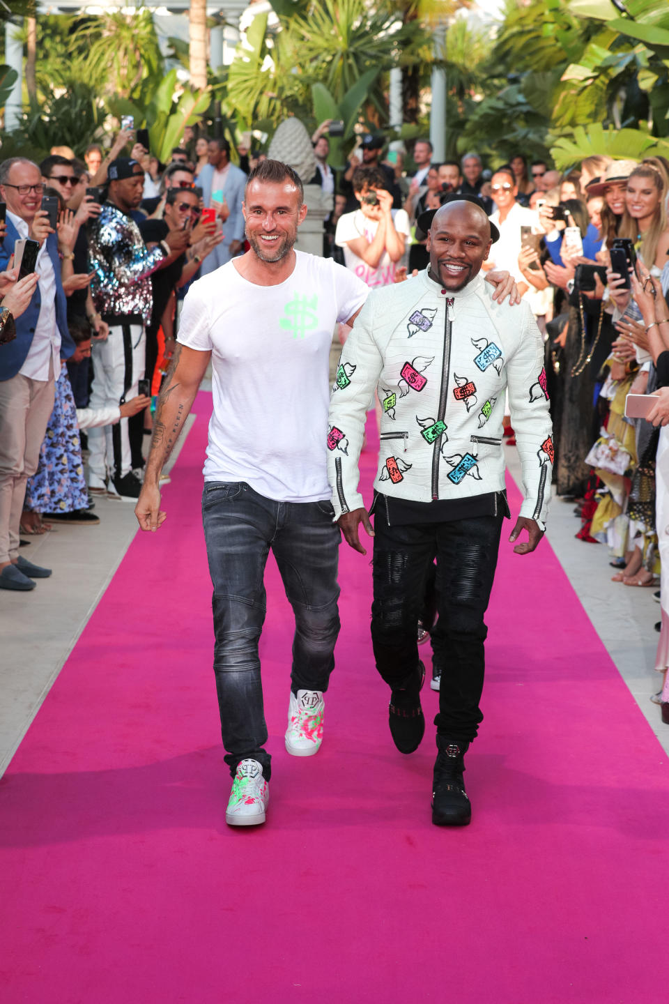 Philipp Plein and Floyd Mayweather made their first appearance together at the designer’s resort fashion show in Cannes. (Photo: Philipp Plein Group)
