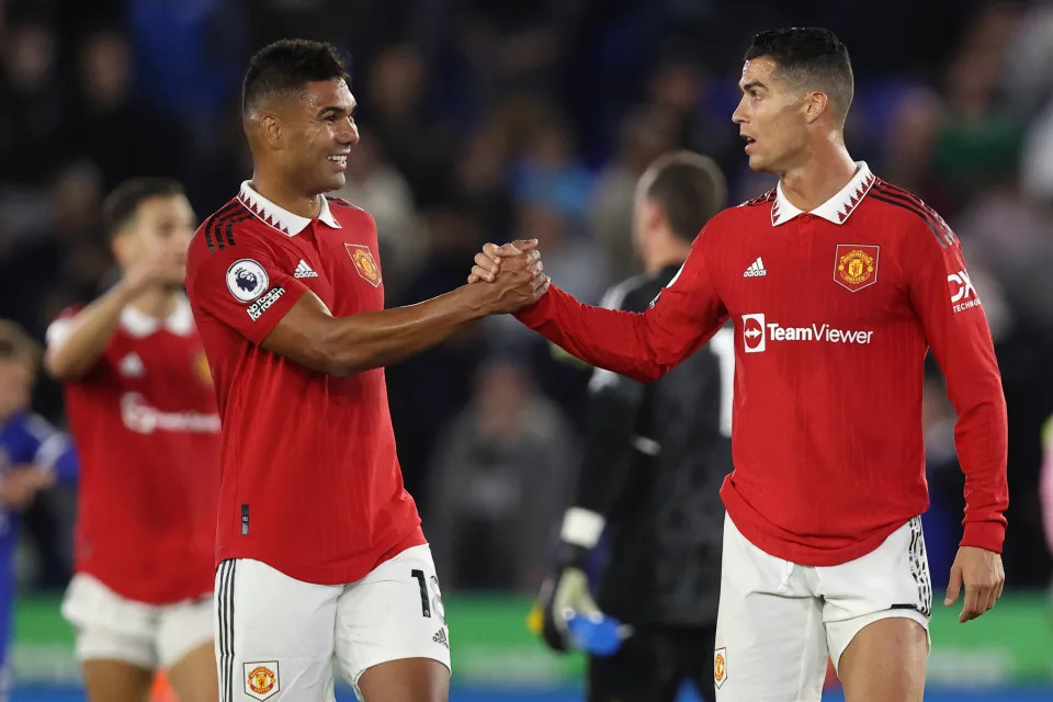 Casemiro e Cristiano Ronaldo no Manchester United - Foto: James Williamson - AMA/Getty Images