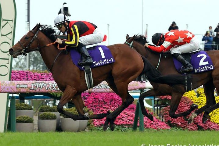 Brede Weg wins the Queen Elizabeth II Cup at Kyoto Racecourse. Photo courtesy of Japan Racing Association