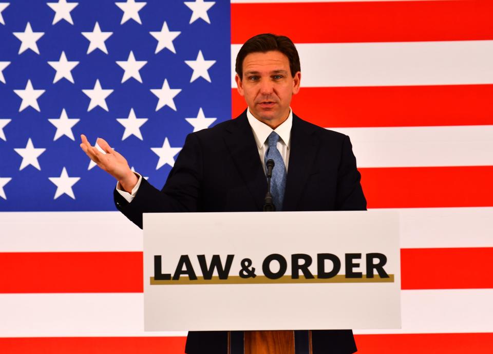 Gov. Ron DeSantis was in Titusville Monday afternoon with Florida Attorney General Ashley Moody at the American Police Hall of Fame and Museum to sign three bills, including one that made sexual assault of a child punishable by death.