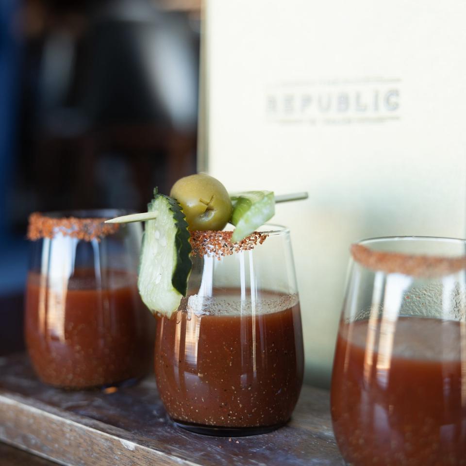 Grab a flight of bloody Marys at brunch at Republic on Grand.