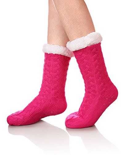 Fleece-Lined Slipper Socks