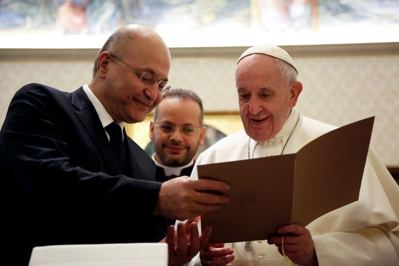 Pope Francis meets Iraqi President Barham Salih at the Vatican