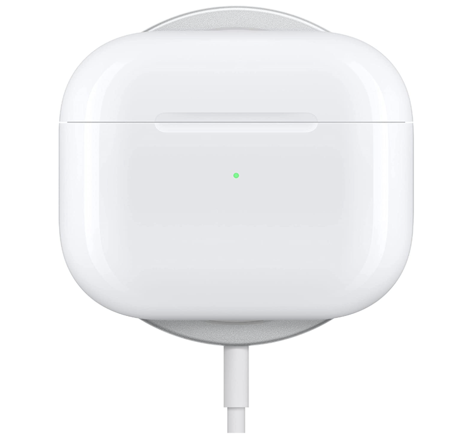 Apple AirPods (3rd Generation) on wireless charging pad (Photo via Amazon)