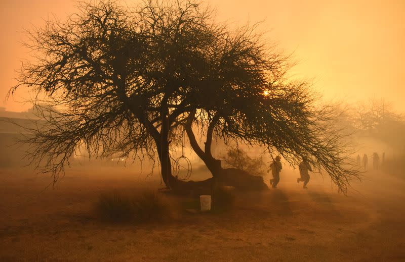 Fire burns in San Antonio de Arredondo, in Cordoba province