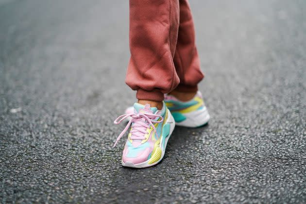 Many sneaker-lovers have impressive collections that fill entire closets. (Photo: Edward Berthelot via Getty Images)