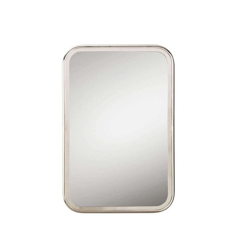 Astoria flat mirror in polished chrome; from $395. rh.com