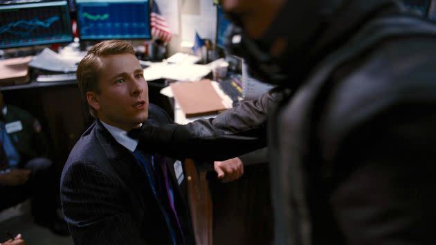 Glen Powell faces up to Bane in The Dark Knight Rises