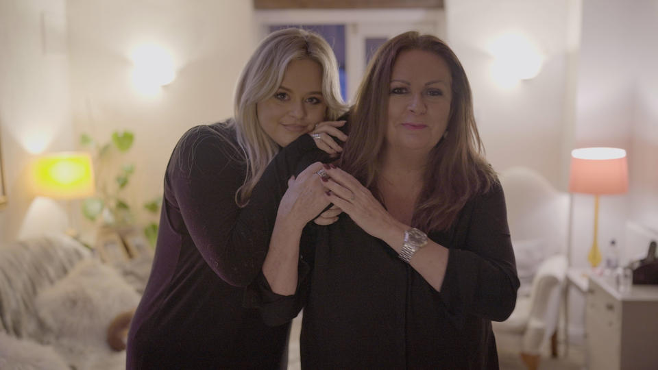 Emily Atack and her mother Kate Robbins. (BBC/Little Gem Productions)