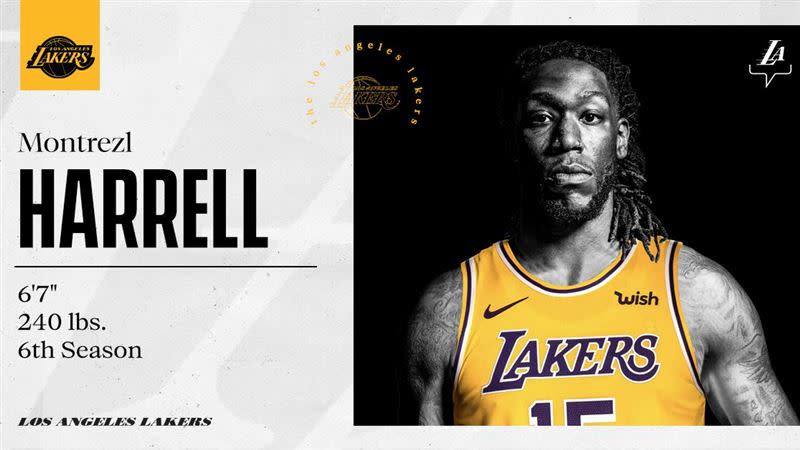 Montrezl Harrell休賽期轉投湖人。（圖／翻攝自湖人官方推特）