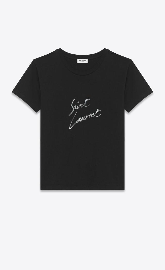 SAINT LAURENT面子好大黑白T-Shirt讓台韓明星搶著穿