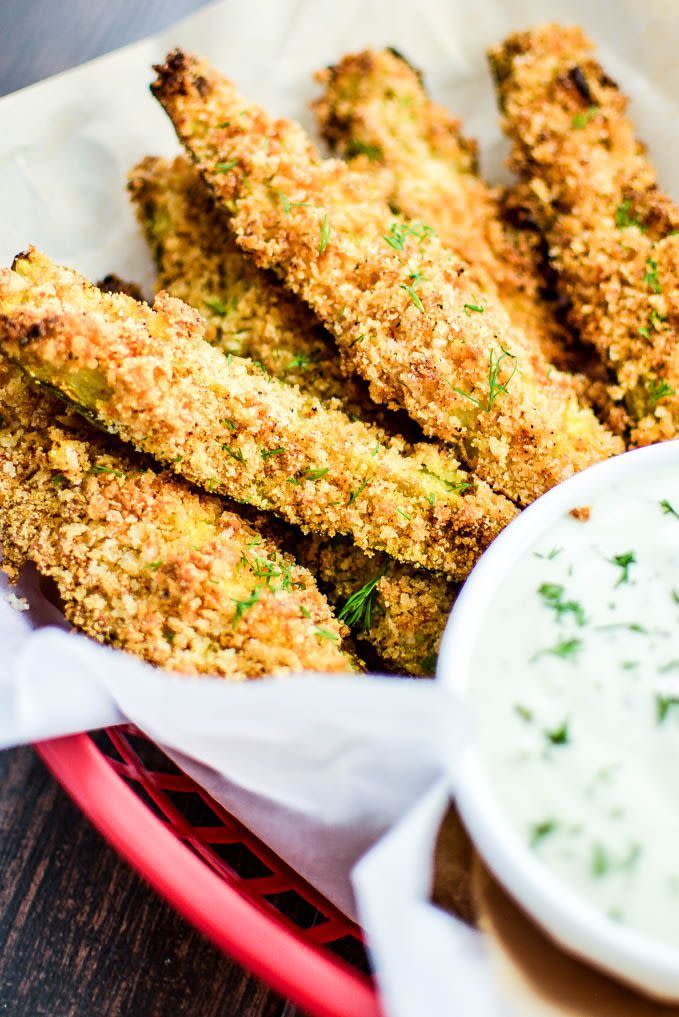 Oven-Fried Pickles with Dill Buttermilk Ranch