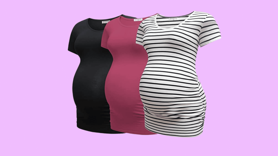 This three-pack of maternity tees can last you throughout your pregnancy.