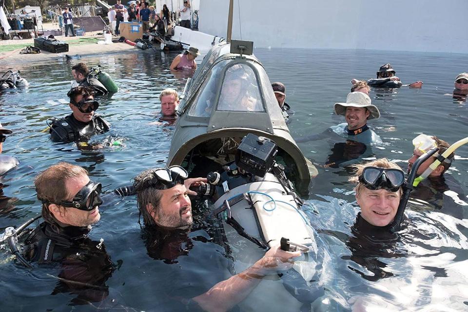 Christopher Nolan and crew take to the water on the set of 'Dunkirk', 2016