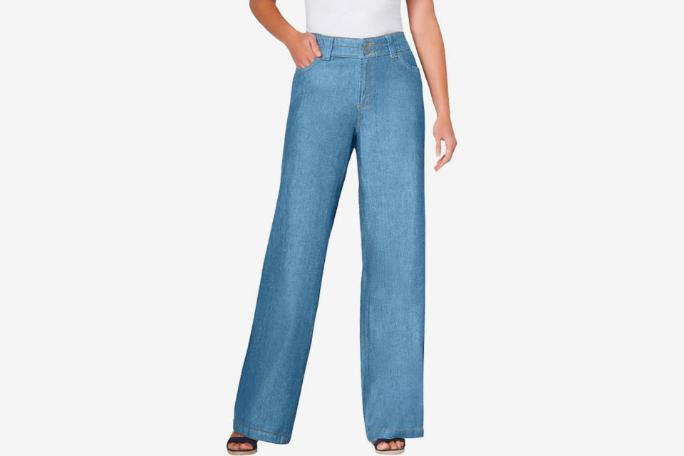 Woman Within Perfect Cotton Wide-Leg Jean