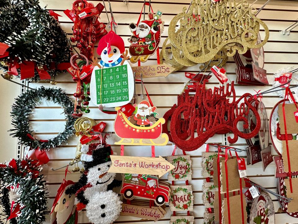 Holiday wall decor from Dollar Tree.