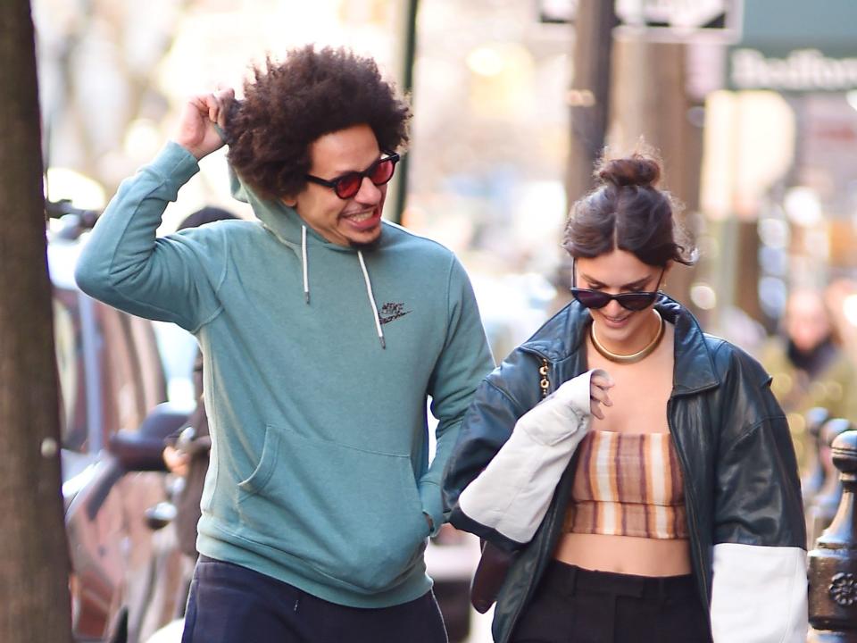 Emily Ratajkowski and Eric Andre are seen out and about on February 10, 2023 in New York, New York.