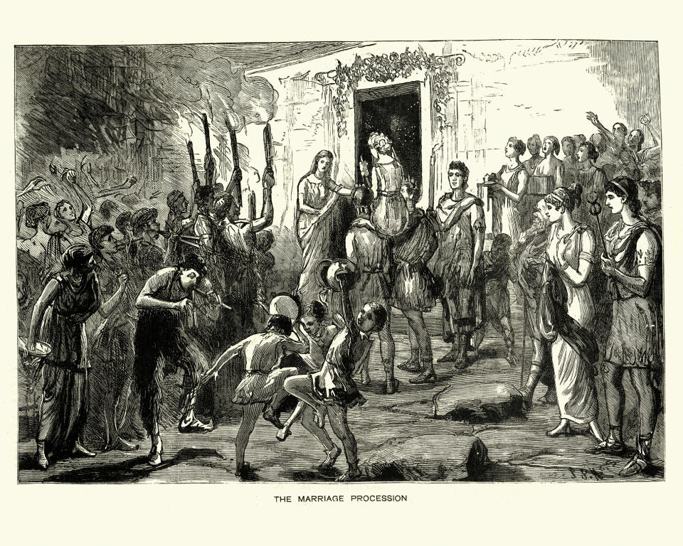 An old rendering of "The Marriage Procession"