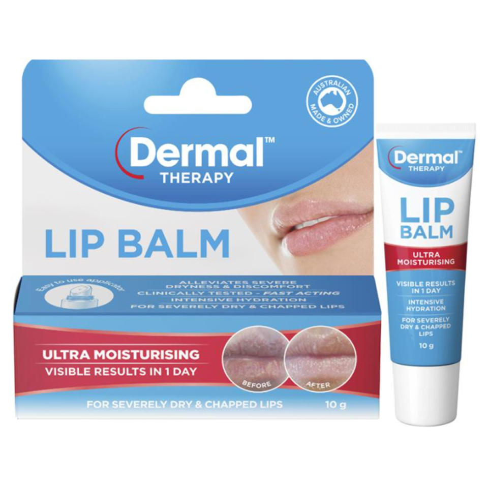 Dermal Therapy Lip Balm 10g, $5.49 from Chemist Warehouse. Photo: Chemist Warehouse.