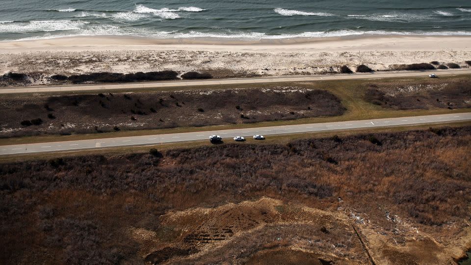 An aerial view of the area near Gilgo Beach and Ocean Parkway on Long Island, where police conducted a prolonged search on April 15, 2011, in Wantagh, New York. - Spencer Platt/Getty Images/File