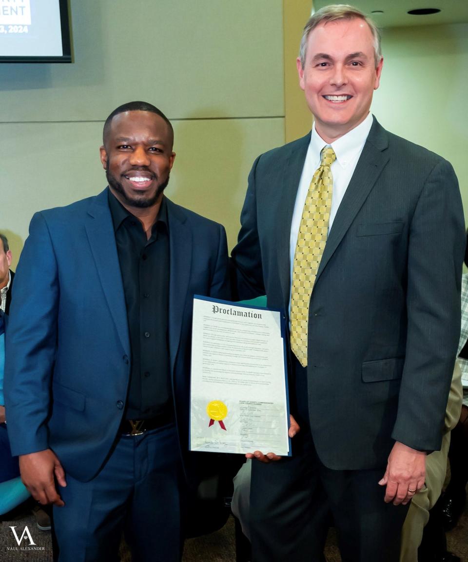 Celebrity DJ and philanthropist DJ DEMP was presented with a proclamation from the Leon County Commission for his contribution to the community on Tuesday. The proclamation was presented by Commissioner Rick Minor which declares Feb. 20, "DJ DEMP DAY."