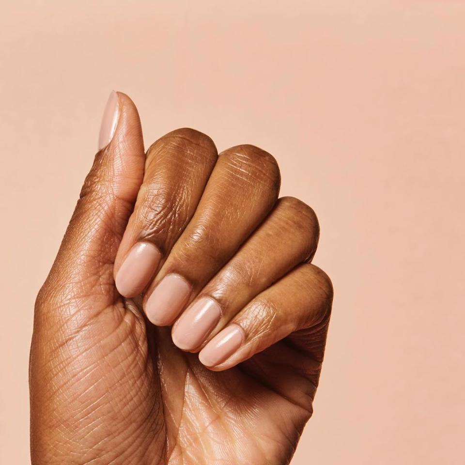 Once more for those in the back: “Nude” doesn't mean beige. Find a shade that works for you and throw on a super-shiny topcoat for a look that will never go out of style.