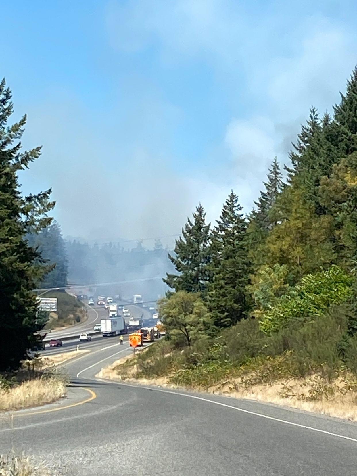 Fire crews responded to a series of brush fires along Highway 3 Thursday afternoon.