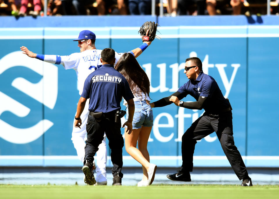 Two fans have now tried to hug Cody Bellinger on the field during games, and he's worried it could become a trend. (Photo by Harry How/Getty Images)