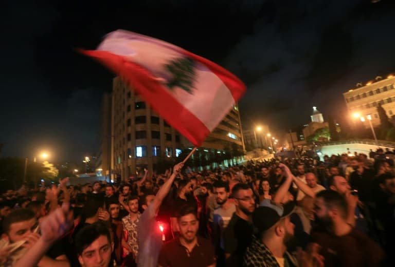 Manifestation contre une réforme du gouvernement libanais visant à taxer les appels téléphoniques, à Beyrouth, devant le palais du gouvernement, le 17 octobre 2019 (photo d'illustration) - STRINGER © 2019 AFP