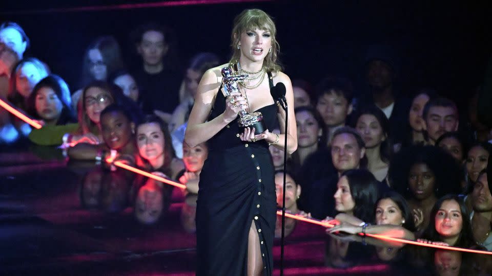 Taylor Swift at the MTV Video Music Awards in New Jersey on Tuesday.  - Timothy A. Clary/AFP/Getty Images