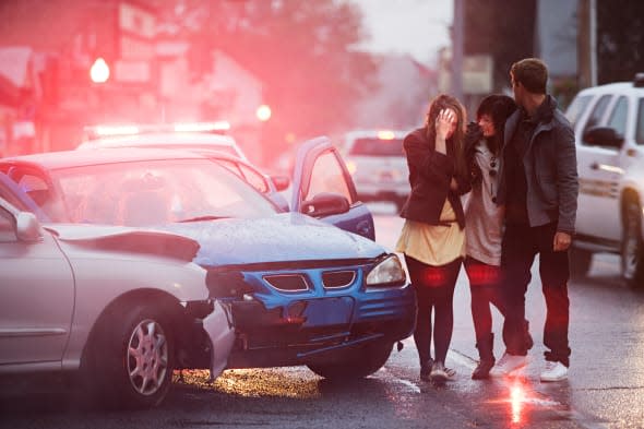 Young people involved in a car crash