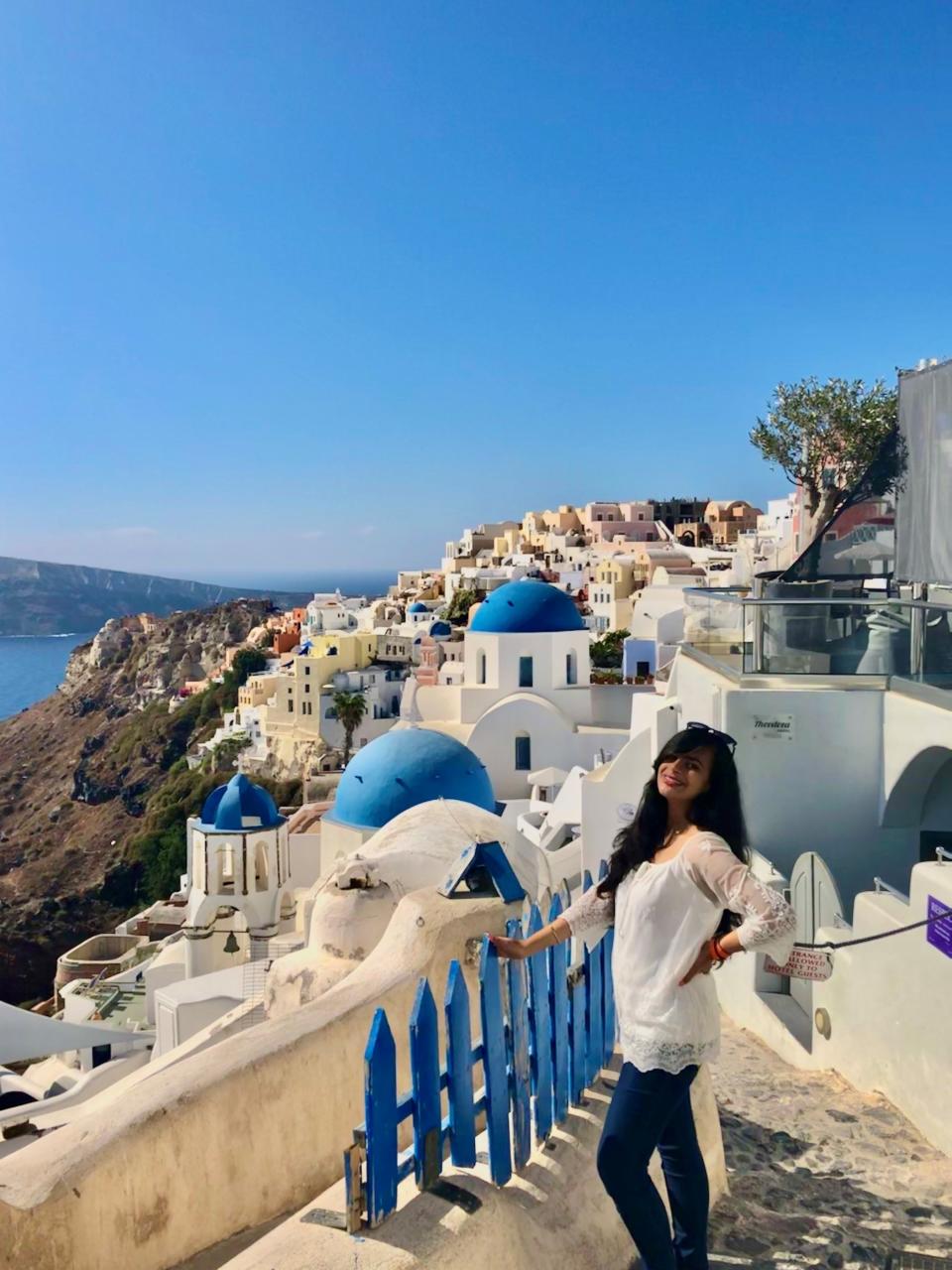 UT Torchbearer Aruha Khan during a study abroad semester in Greece, 2019. (photo taken with self-timer)