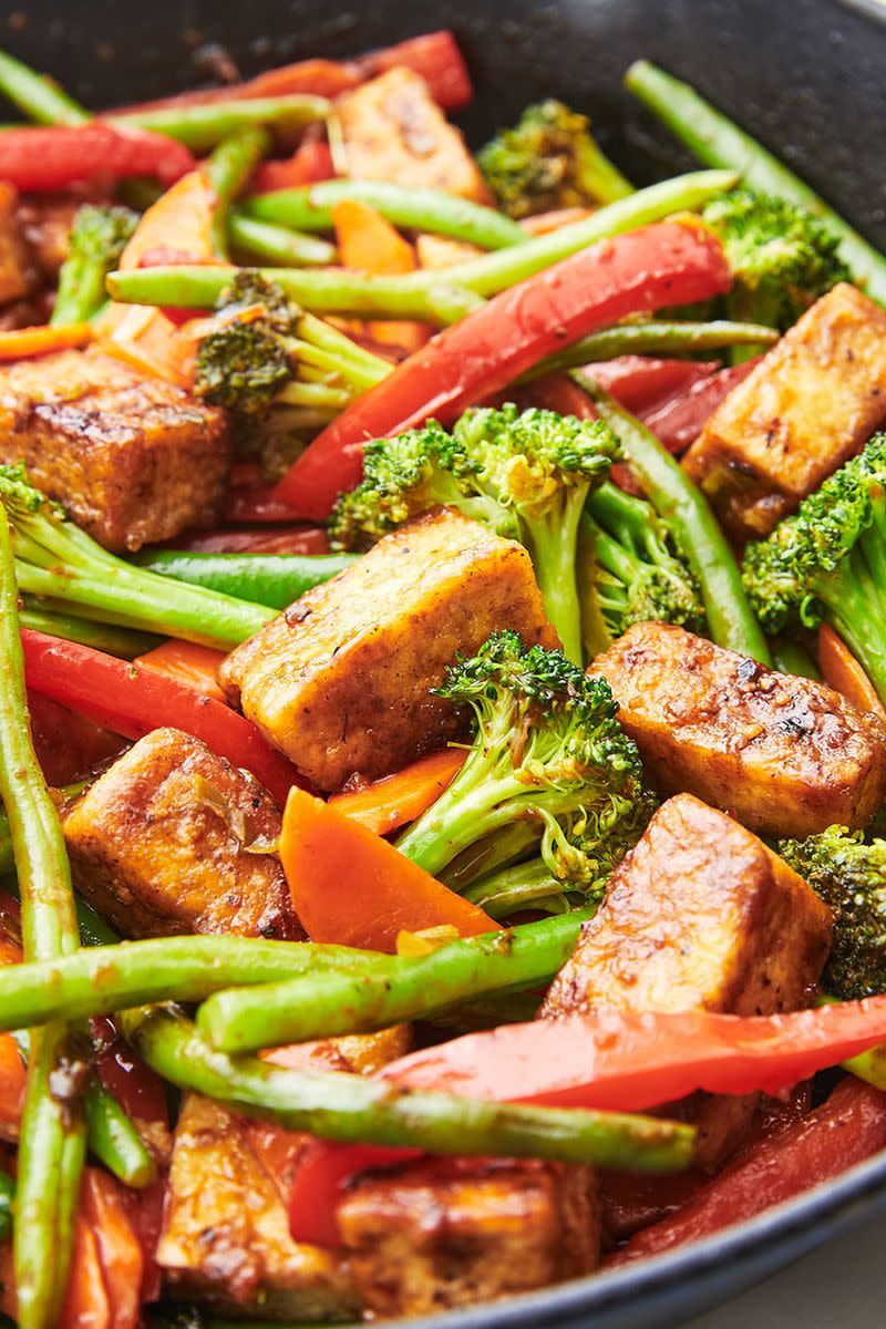 <p>Tofu can be a hard sell. There are many complaints about its bland texture and flavour, but when given a special treatment, a transformation takes place.</p><p>Get the <a href="https://www.delish.com/uk/cooking/recipes/a29870964/tofu-stir-fry-recipe/" rel="nofollow noopener" target="_blank" data-ylk="slk:Tofu Stir-Fry;elm:context_link;itc:0;sec:content-canvas" class="link ">Tofu Stir-Fry</a> recipe.</p>