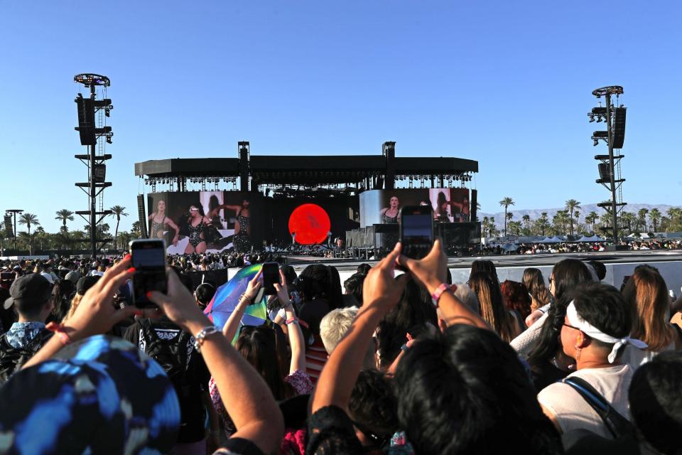 Charli XCX performs on the Coachella Stage during the Coachella Valley Music and Arts Festival in Indio, Calif., on Saturday, April 15, 2023. 