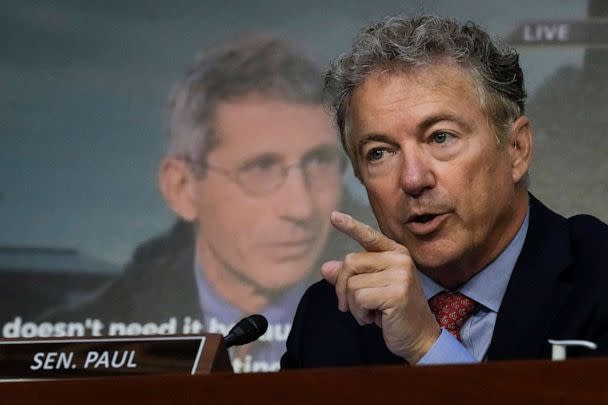 PHOTO: Sen. Rand Paul questions Dr. Anthony Fauci, director of the National Institutes of Allergy and Infectious Diseases, during a Senate Committee hearing about the federal response to monkeypox, on Capitol Hill, Sept. 14, 2022. (Drew Angerer/Getty Images, FILE)
