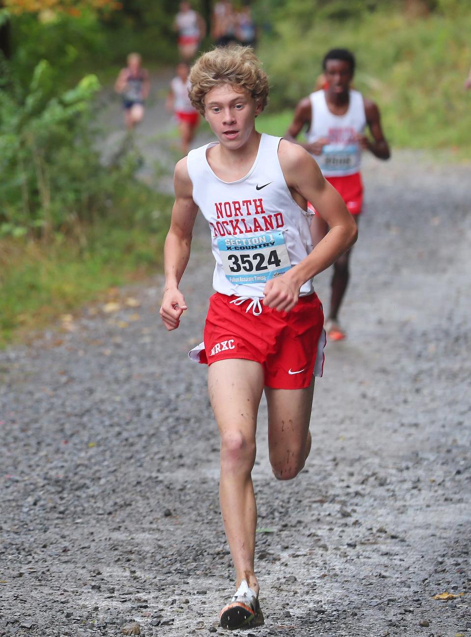 North RocklandÕs Ryan Tuohy on his way to winning the Boys Varsity III race in the Section 1 Coaches Cross-Country Invitational at Bowdoin Park in Wappingers Falls Oct. 21, 2023.