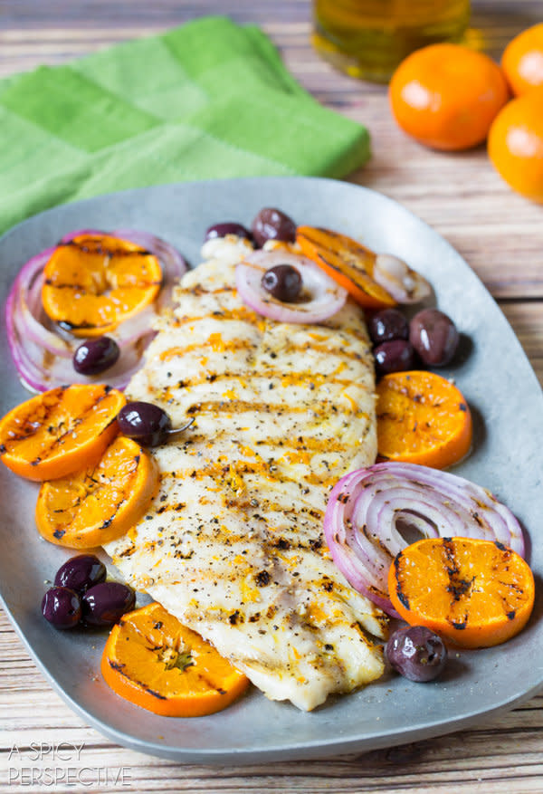 <strong>Get the <a href="http://www.aspicyperspective.com/grilled-grouper-with-orange-and-olives/" target="_blank">Grilled Grouper With Oranges And Olives recipe</a> from A Spicy Perspective</strong>