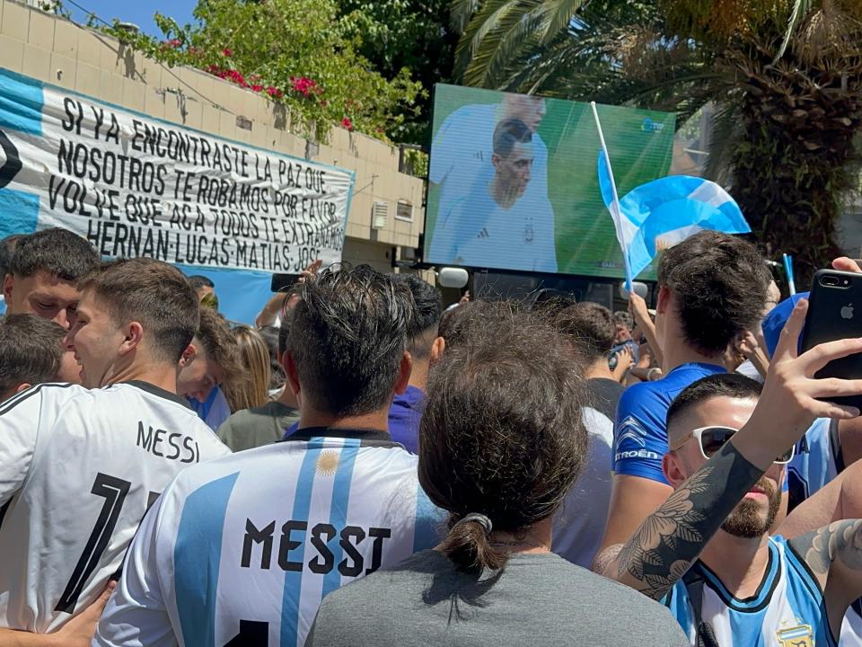 The scene inside Maradona's house during the World Cup final