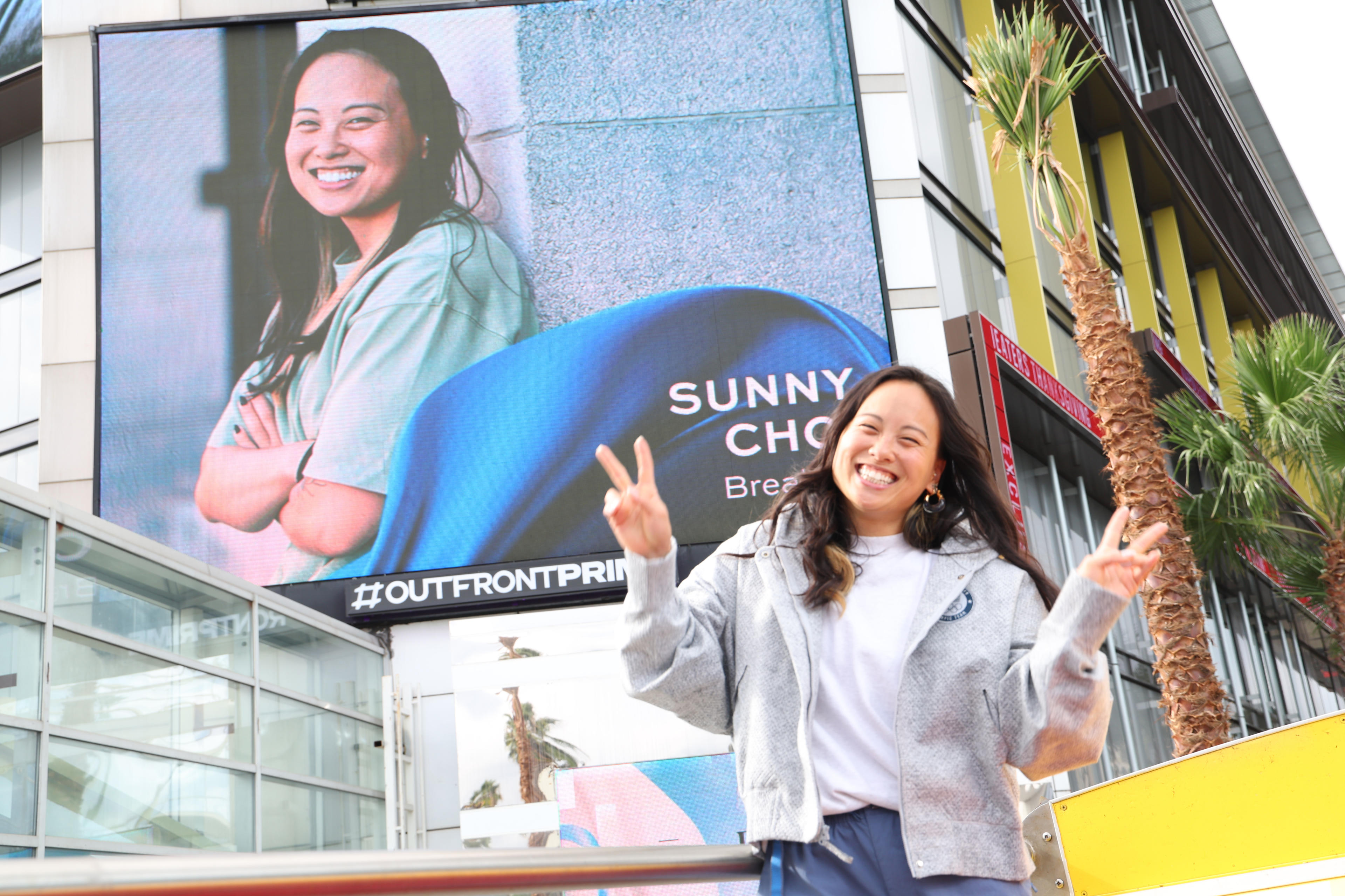 LOS ANGELES, CALIFORNIA - NOVEMBER 18: Sunny Choi poses for a photo during the Team USA Road to Paris Bus Tour on November 18, 2023 in Los Angeles, California. (Photo by Joe Scarnici/Getty Images for NBC)