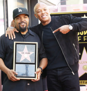 Ice Cube (left) and Dr. Dre