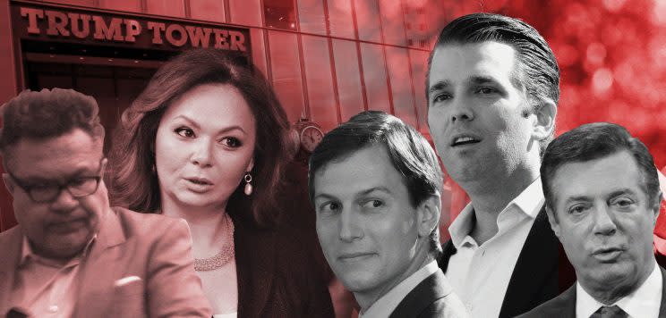 Rinat Akhmetshin, Natalia Veselnitskaya, Jared Kushner Donald Trump Jr. and Paul Manafort