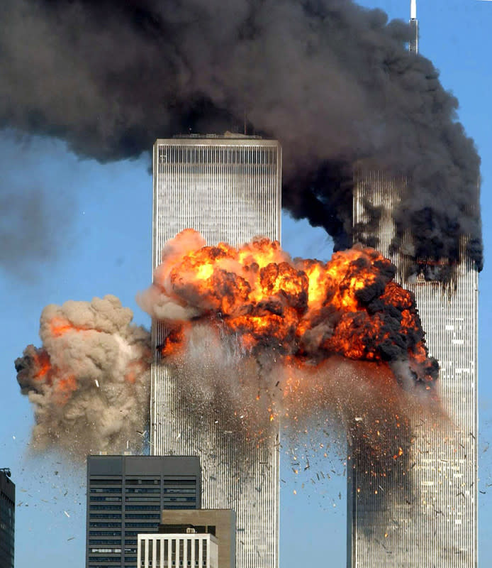 <p>Spencer Platt/Getty Images</p><p>Hijacked United Airlines Flight 175 from Boston crashes into the south tower of the World Trade Center and explodes at 9:03 a.m. on September 11, 2001, in New York City.</p>