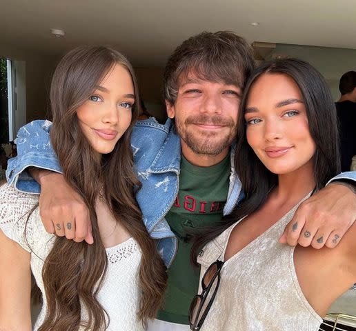 <p>DAISY TOMLINSON/Instagram</p> Louis Tomlinson with his twin sisters, Phoebe and Daisy Tomlinson.